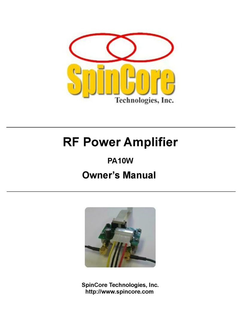 SpinCore Technologies PA10W owner's manual