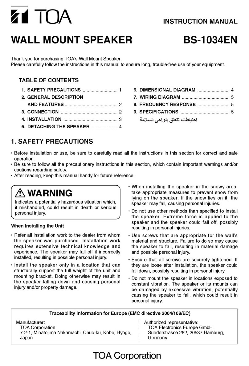 Toa BS-1034EN User manual