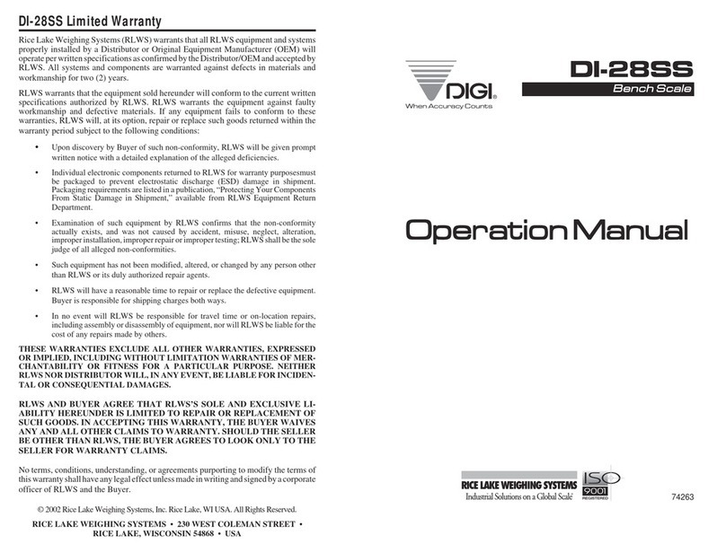 Rice Lake DI-28SS User manual