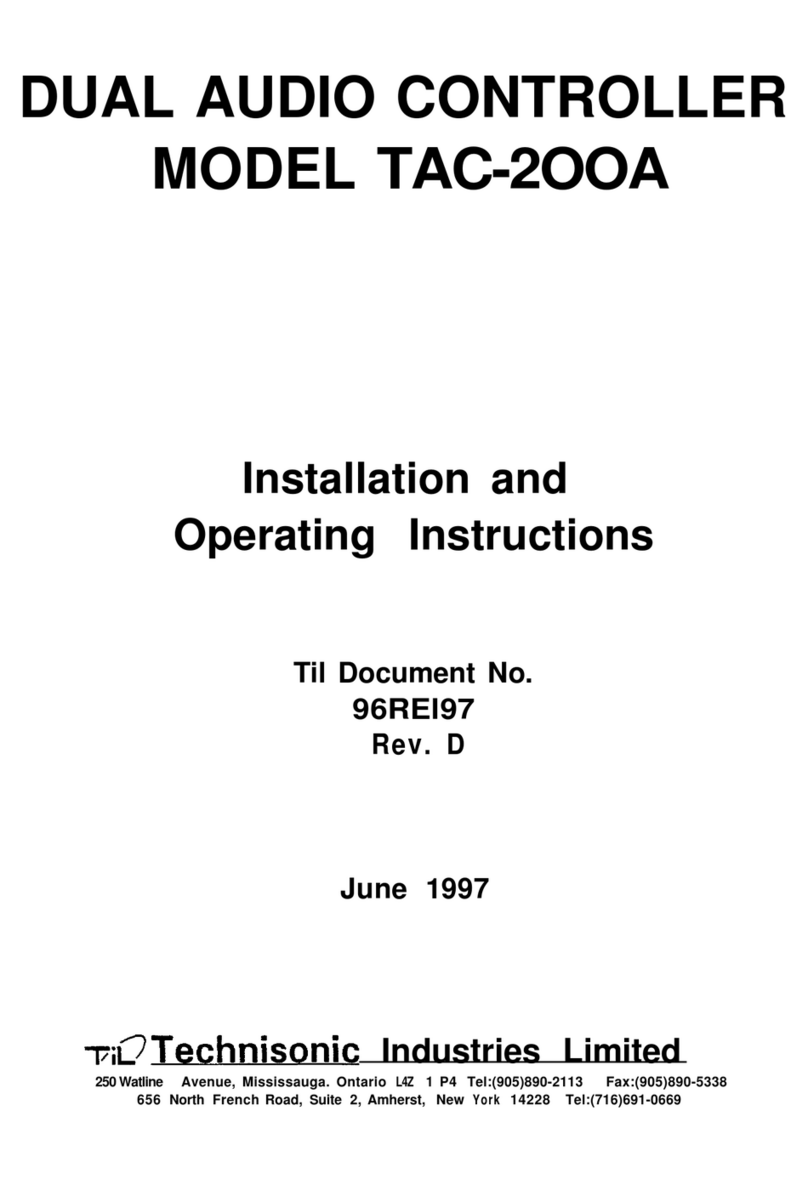 Technisonic Industries Limited TAC-2OOA Installation and operating instructions