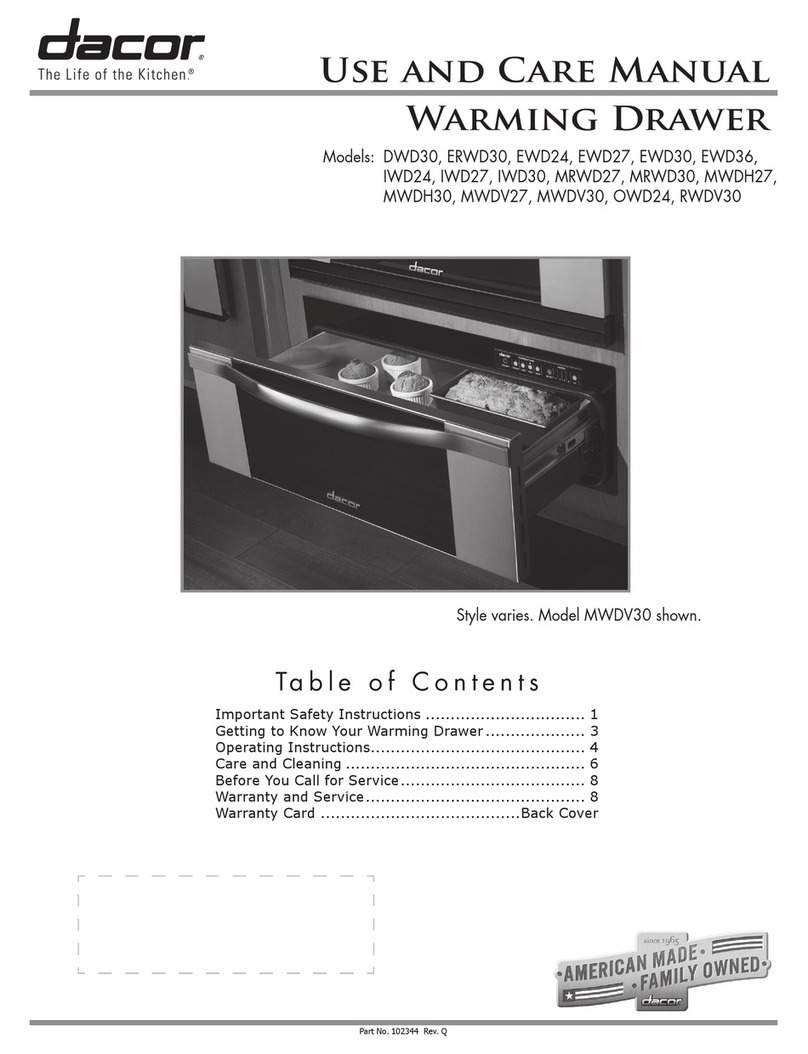 Dacor ERWD30 User manual Dacor ERWD30 User manual