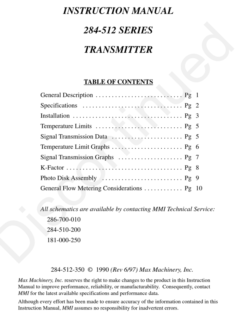 Max Machinery 284-512 SERIES instruction manual