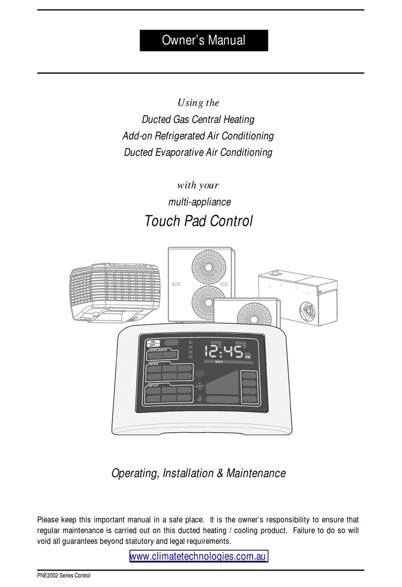 Climate Technologies Touch Pad Control owner's manual