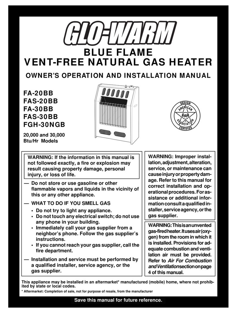 Desa Glo-Warm FA-20BB Quick start guide