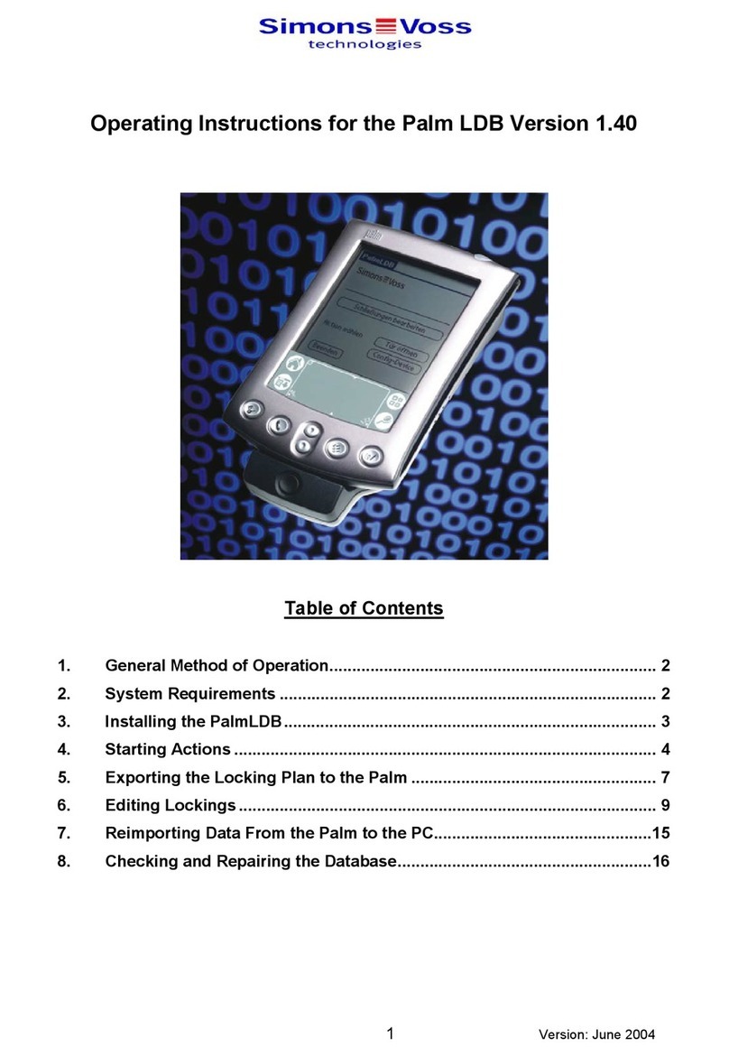 Simons Voss Technologies Palm LDB Version 1.40 User manual