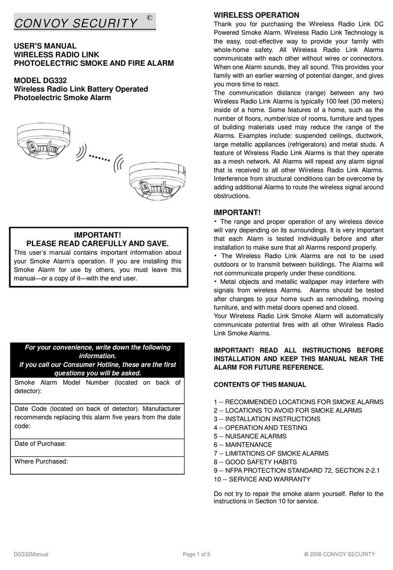 Convoy Security DG332 User manual