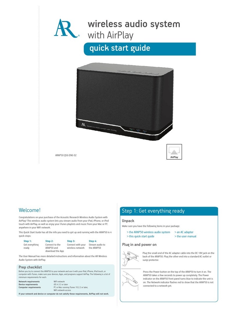 Acoustic Research ARAP50 quick start guide
