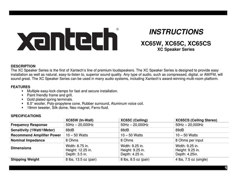 Xantech XC65W User manual