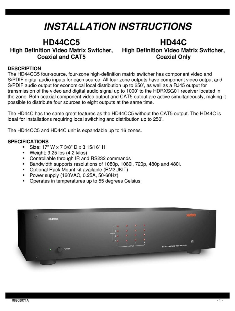 Xantech HD44CC5 installation instructions