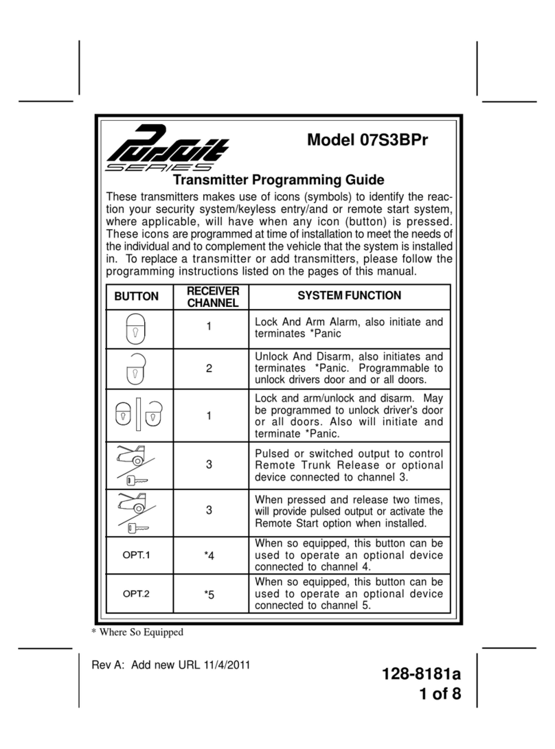 Audiovox Pursuit 07S3BPr Programming guide