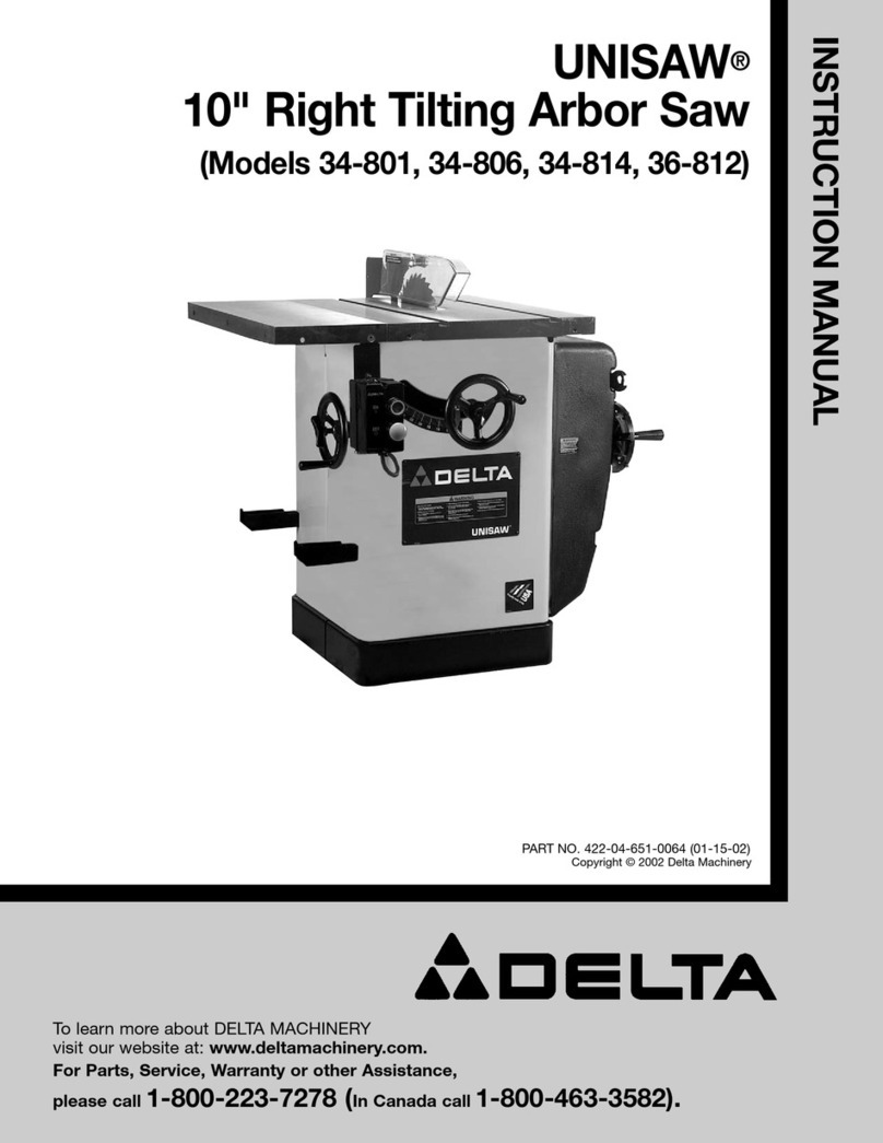 Delta UNISAW 34-801 instruction manual