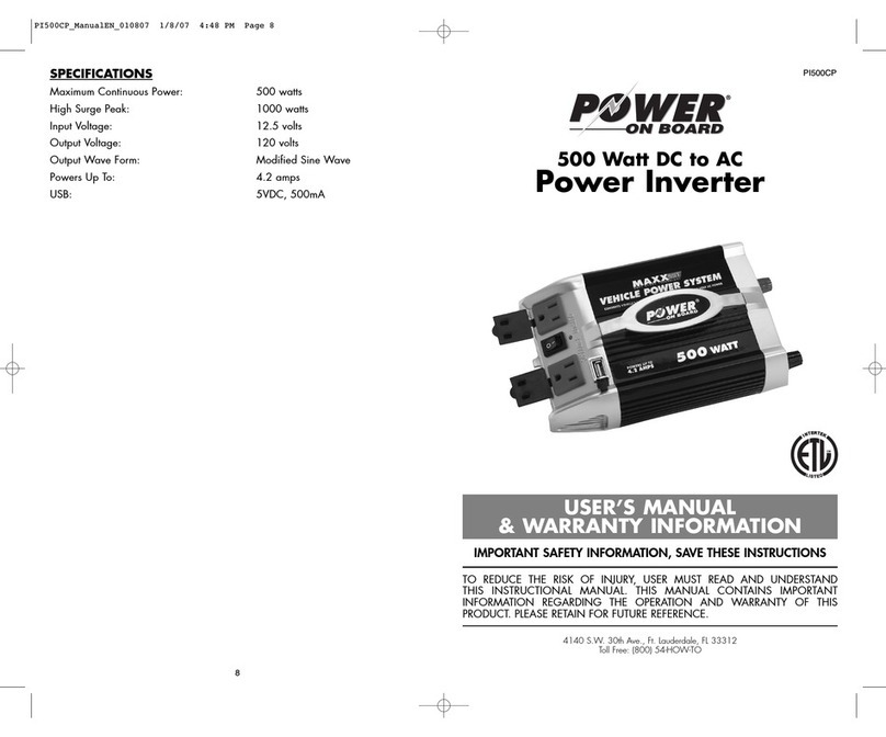 POWER ON BOARD PI500CP user manual POWER ON BOARD PI500CP user manual
