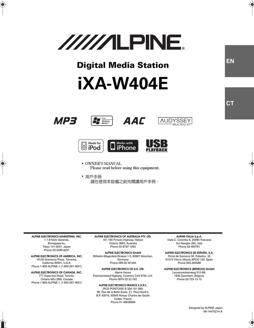 Alpine iXA-W404E owner's manual