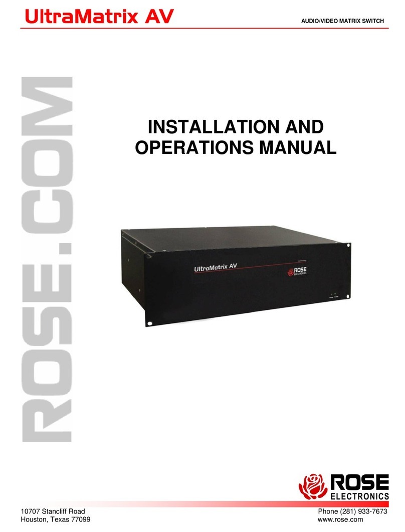 Rose electronics UltraMatrix AV Installation and operation manual