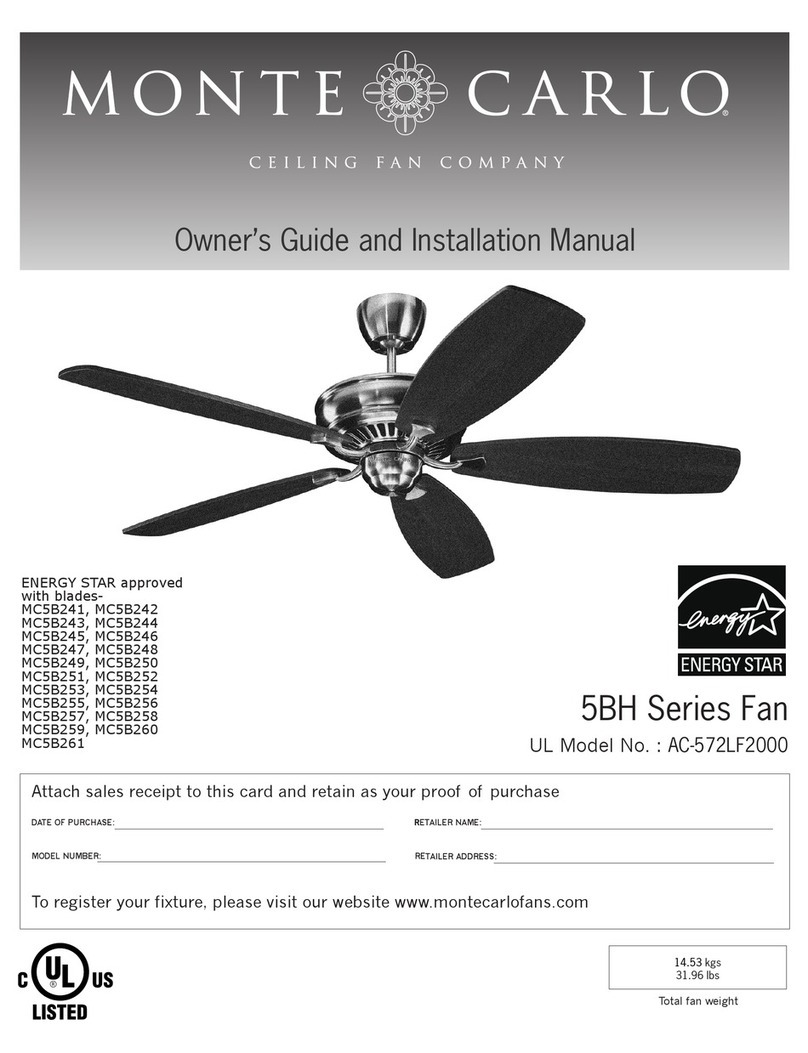 Monte Carlo Fan Company MC5B241 Instruction manual Monte Carlo Fan Company MC5B241 Instruction manual