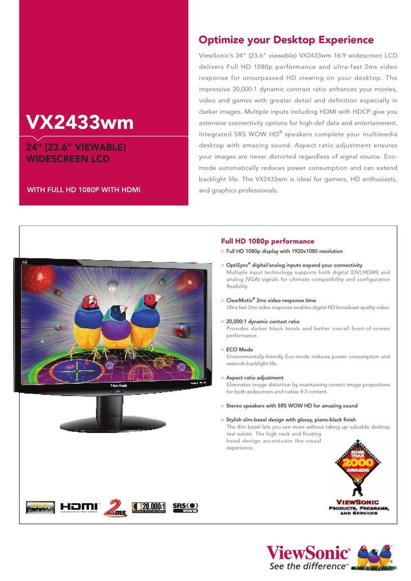 ViewSonic VX2433WM - 23.6" LCD Monitor User manual