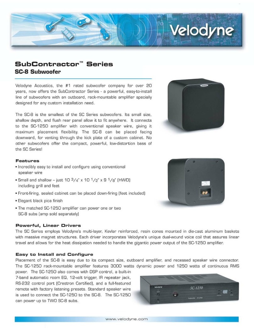 Velodyne SubContractor SC-8 User manual