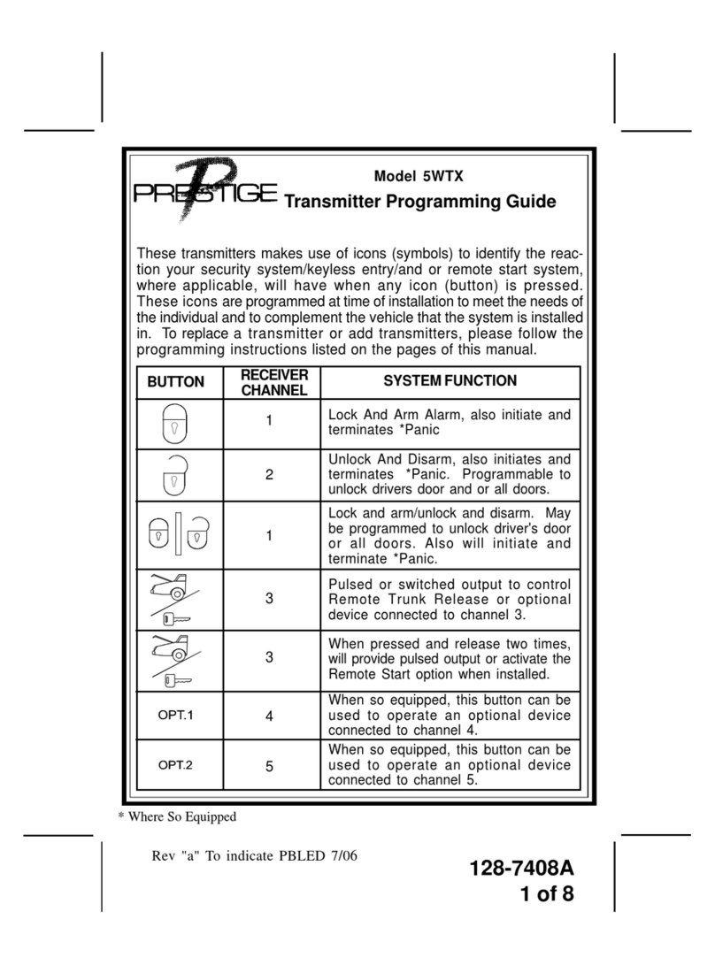 Prestige 5WTX Operating instructions Prestige 5WTX Operating instructions