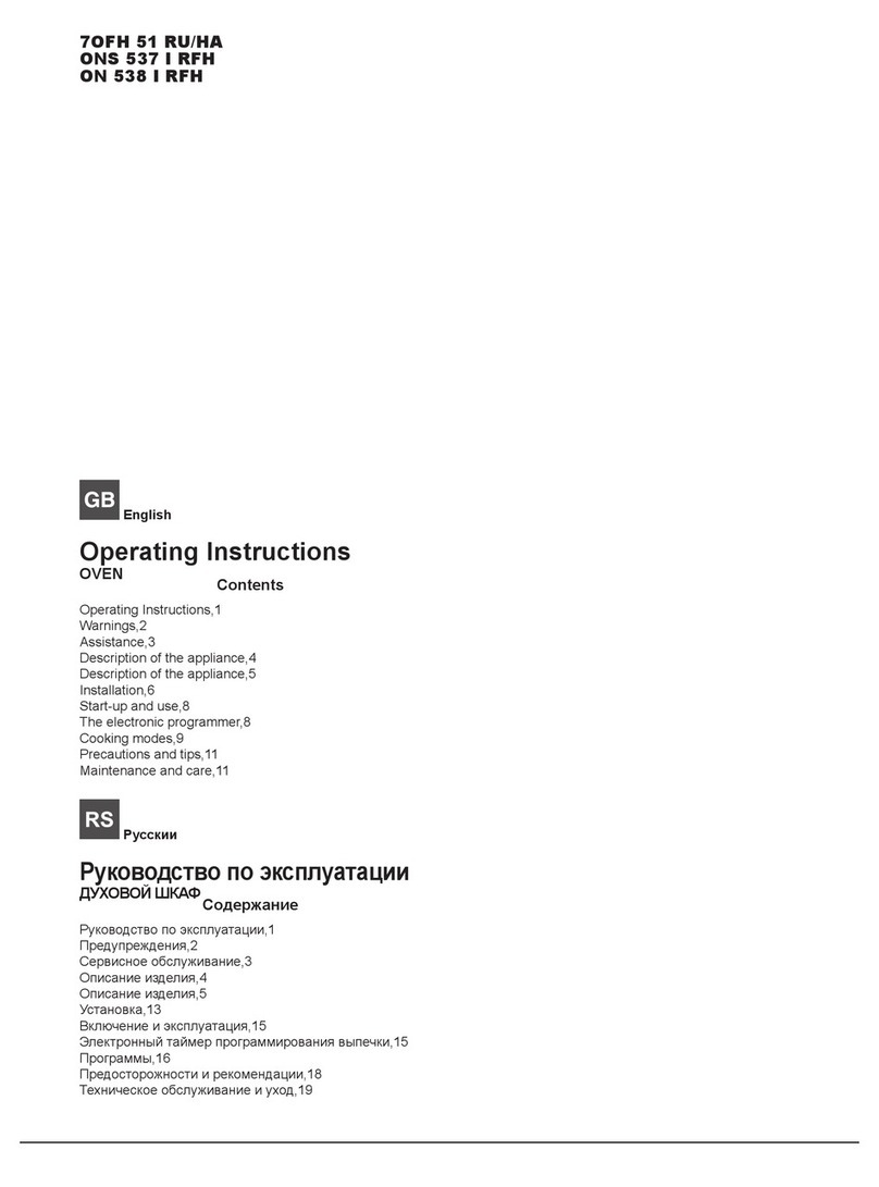 Hotpoint Ariston ON 538 I RFH User manual