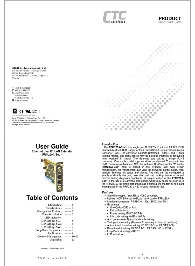 CTC Union FRM220A-Eoe1 user guide
