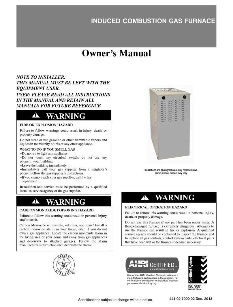 International comfort products 441 02 7000 02 owner's manual