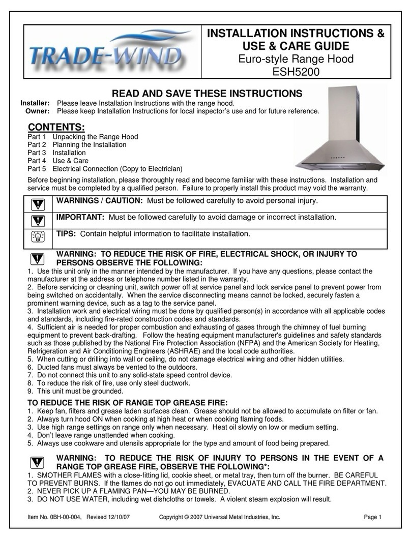 Trade-wind ESH5200 installation instructions