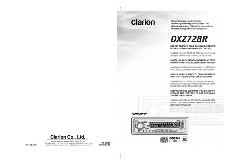 Clarion DXZ728R owner's manual