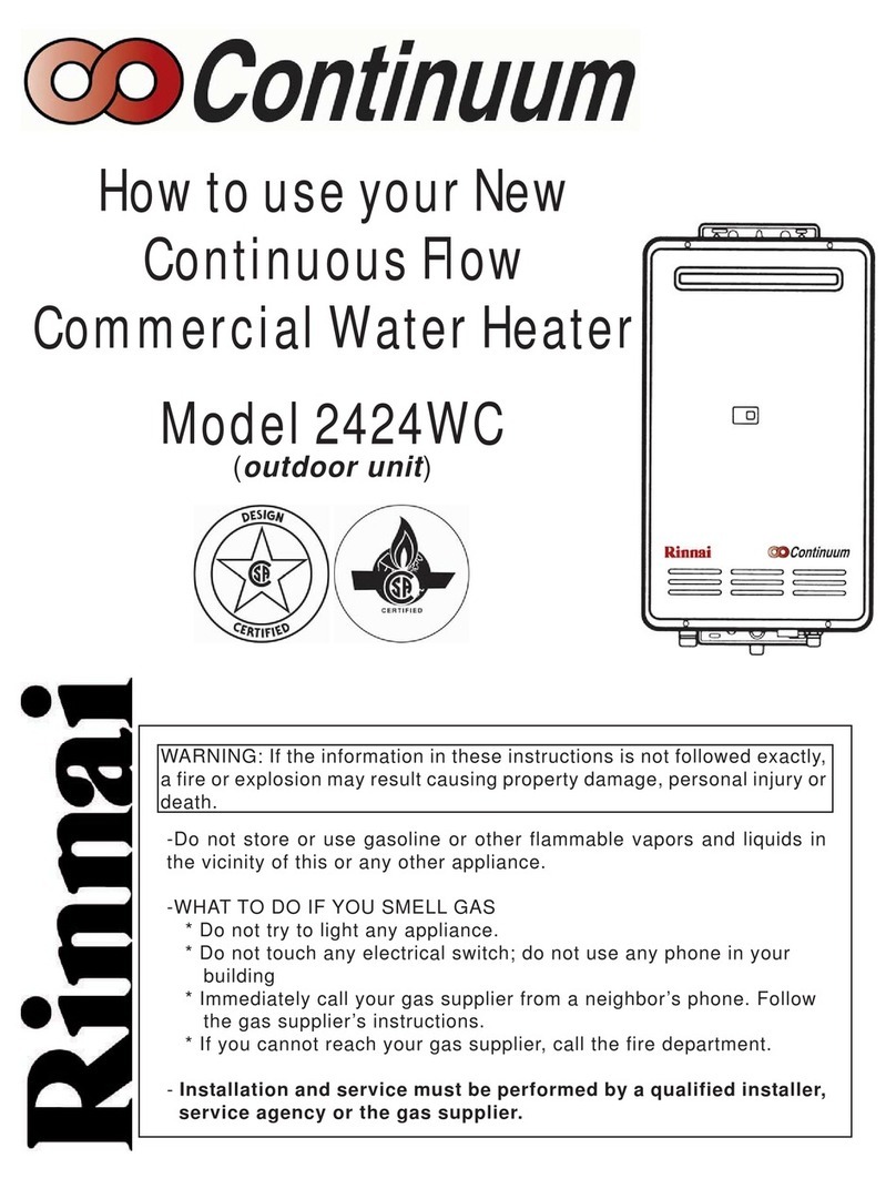 Rinnai CONTINUUM 2424WC Instructions for use Rinnai CONTINUUM 2424WC Instructions for use