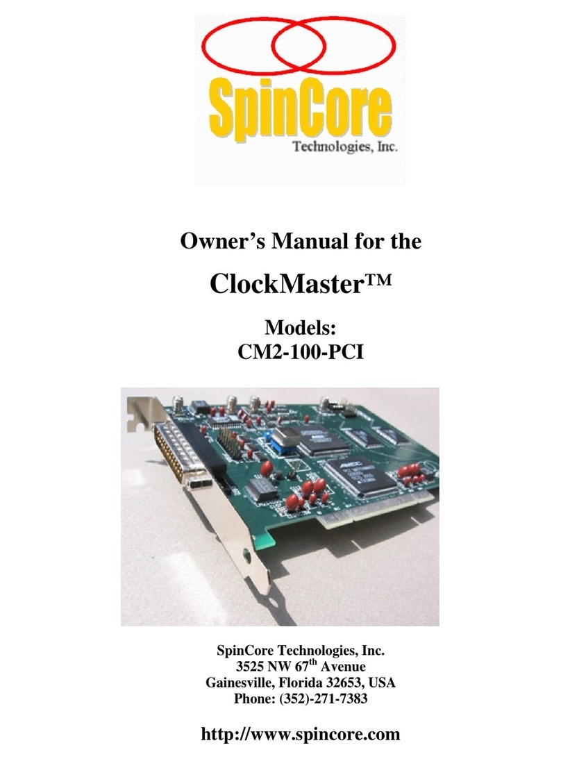 SpinCore Technologies ClockMaster CM2-100-PCI owner's manual