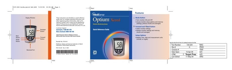 MediSense Optium Xceed Quick reference guide