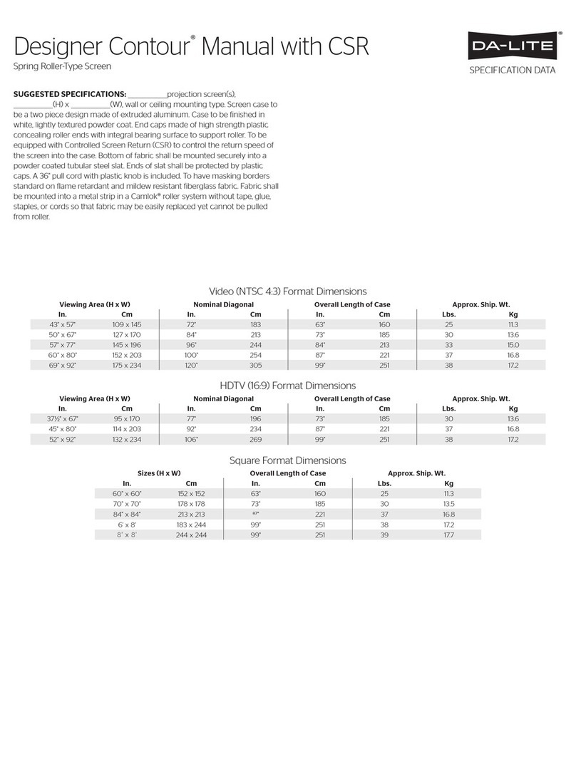 Da-Lite Designer Contour® User manual Da-Lite Designer Contour® User manual