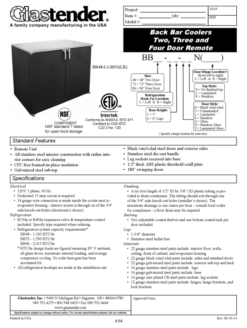 Glastender BB48-L1-BSN(LR) Features & specifications