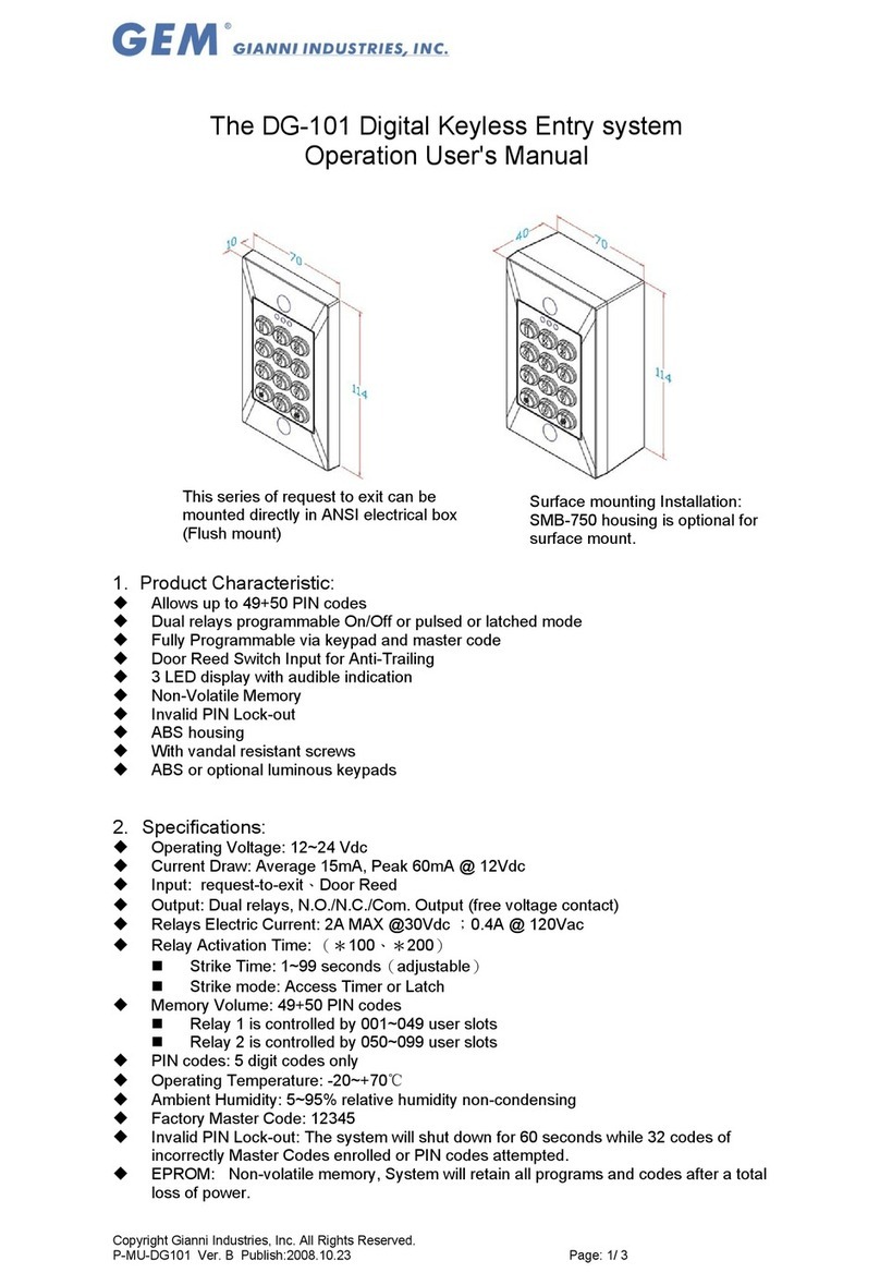 GEM DG-101 User manual