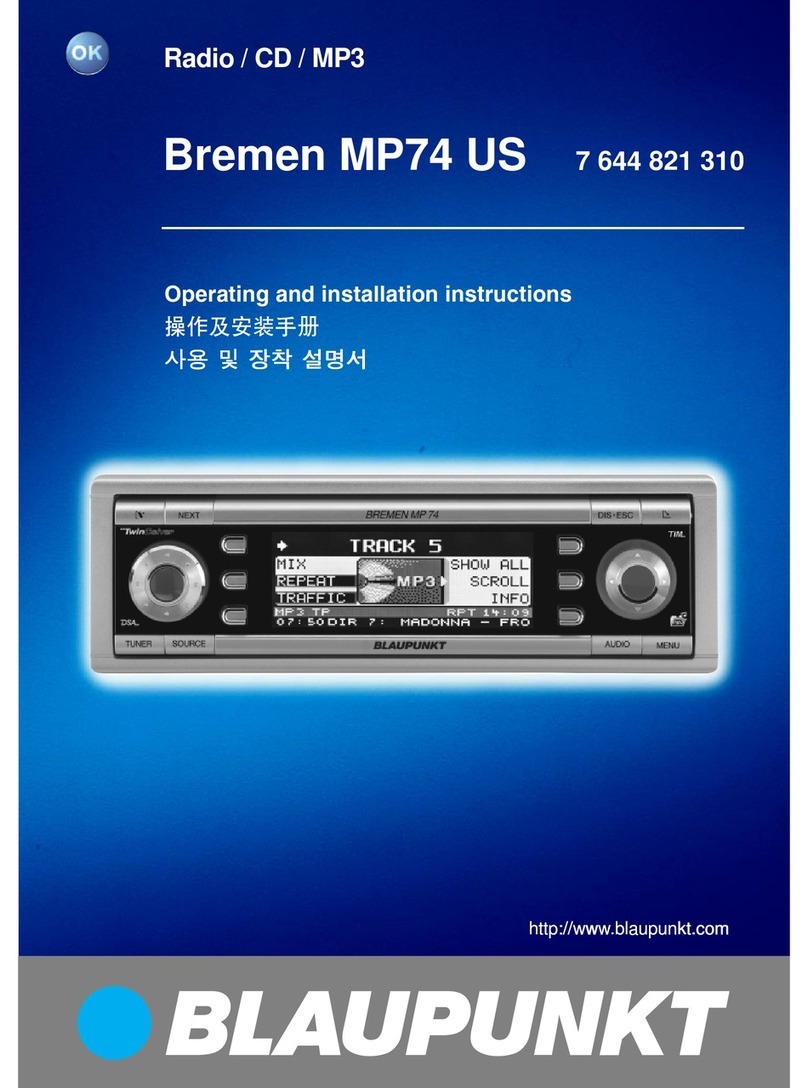 Blaupunkt BREMEN MP74 US Operating and installation instructions