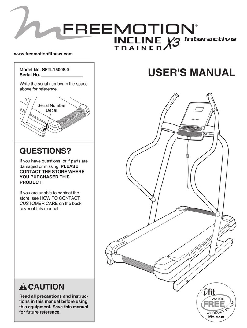 FREE MOTION INCLINE TRAINER X3 INTERACTIVE User manual