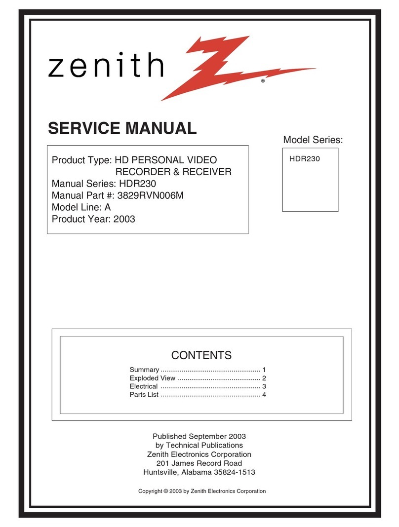 Zenith HDR230 Service manual
