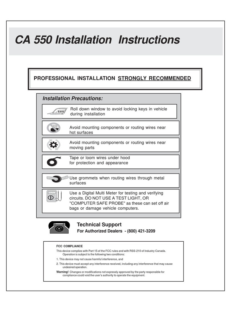 Code Alarm CA- 550 User manual