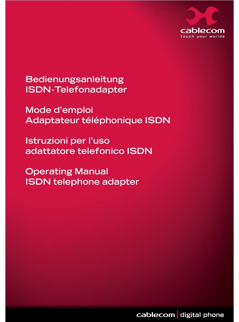 Cablecom ISDN telephone adapter operating manual