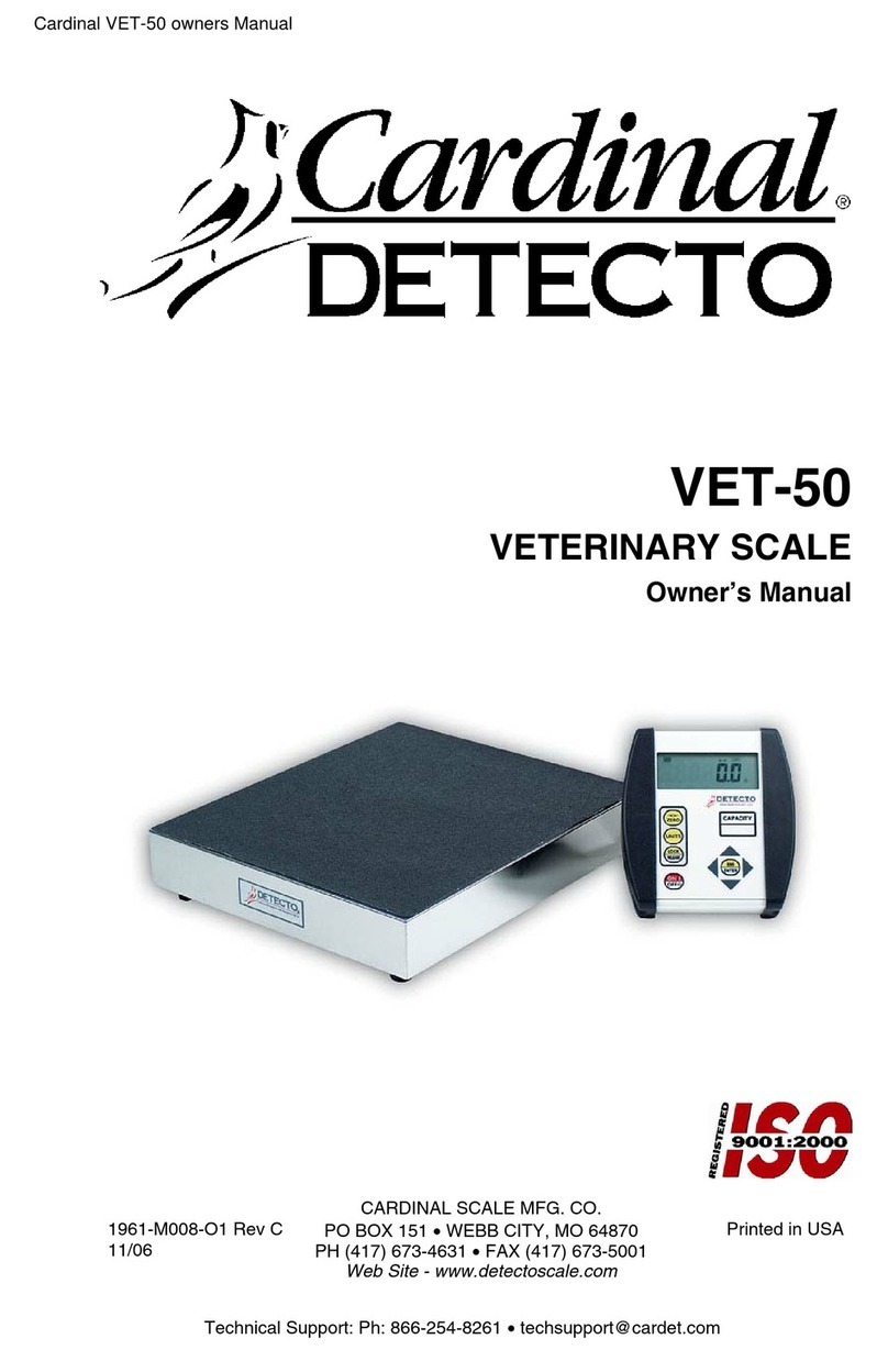 Cardinal Detecto VET-50 User manual