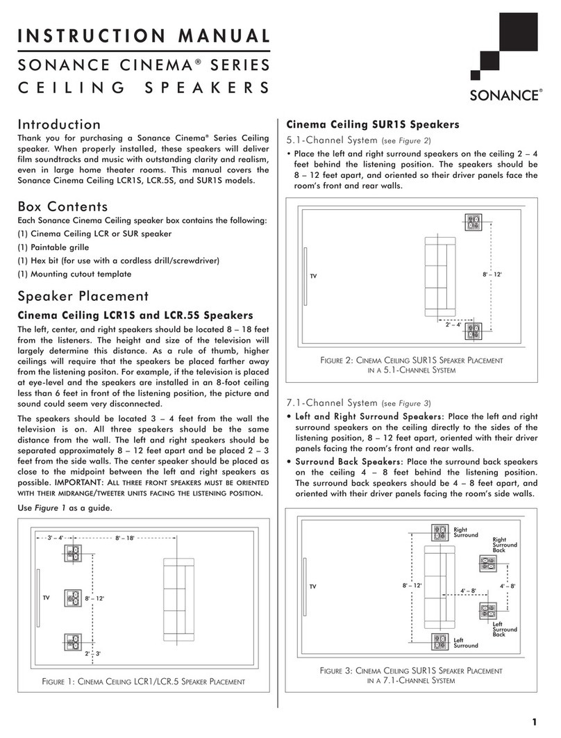 Sonance CINEMA SERIES User manual