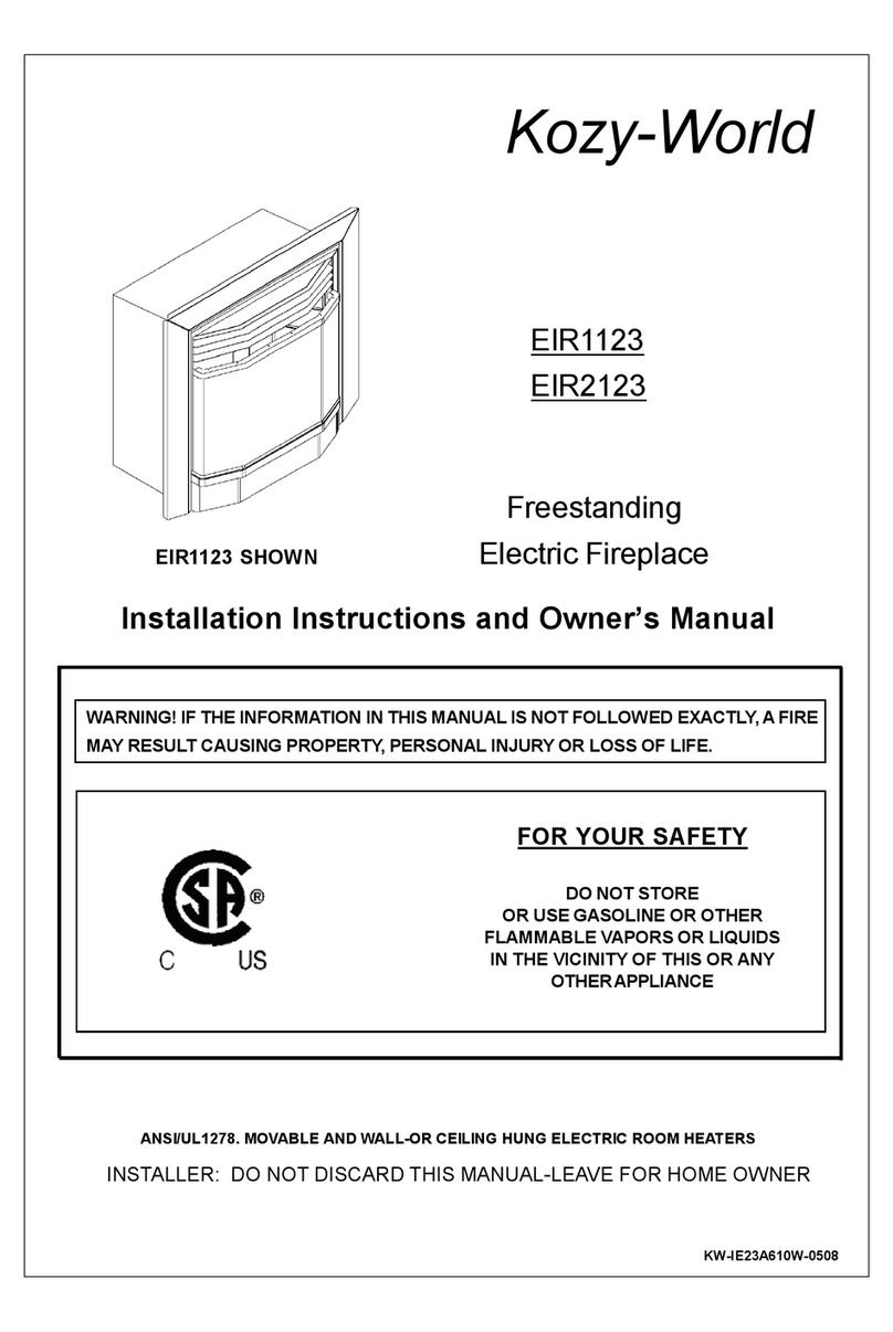 Kozy-World EIR1123 Installation instructions and owner's manual