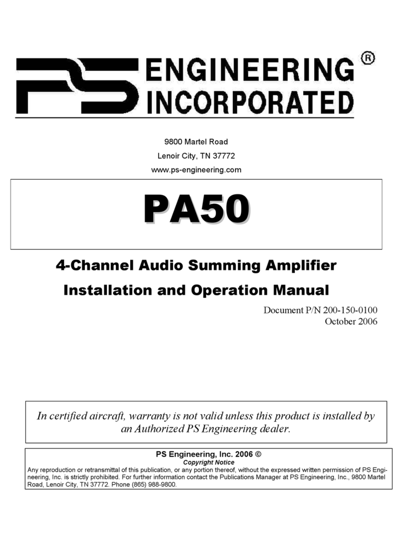 PS Engineering PA50 Installation and operation manual