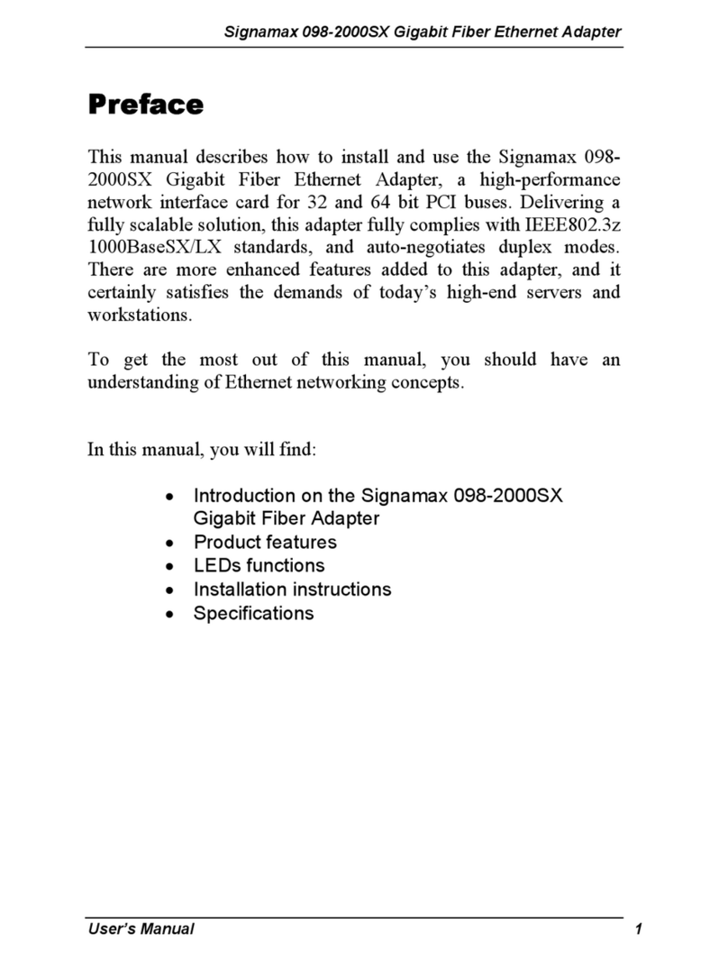 SignaMax 098-2000SX user manual