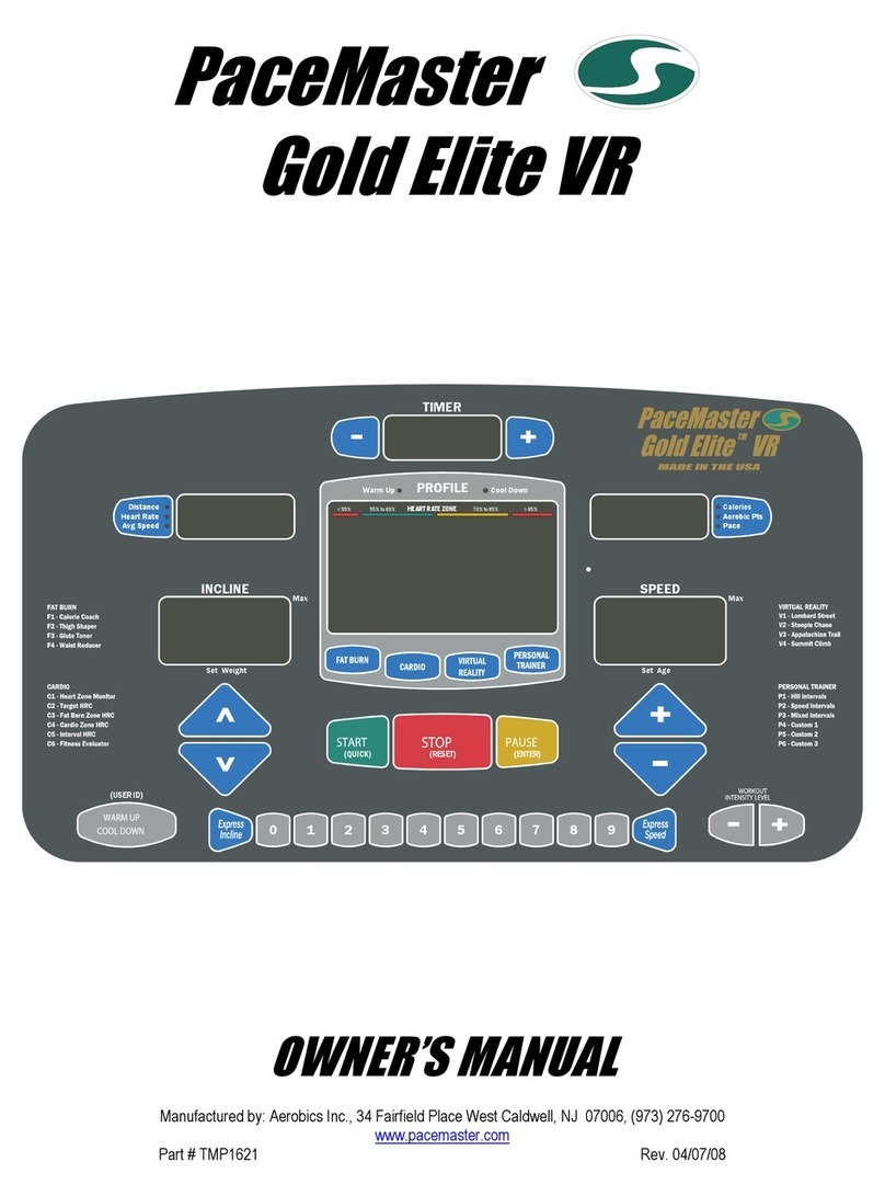 PaceMaster Gold Elite VR owner's manual