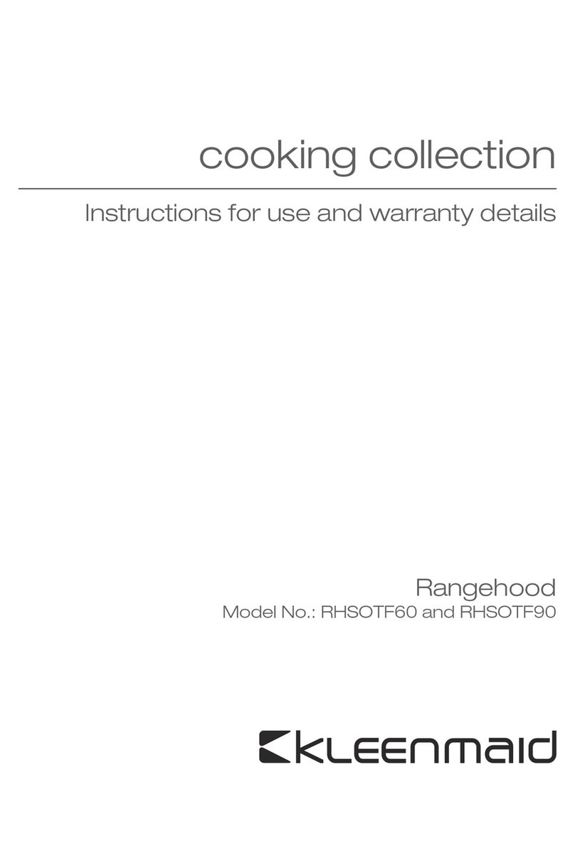 Kleenmaid RHSOTF60 Instructions for use and warranty details