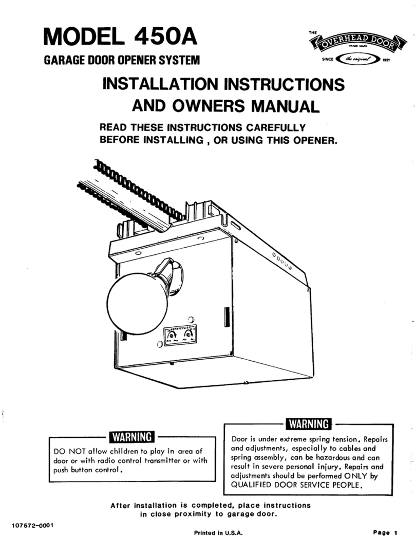 Overhead door 450A Quick start guide