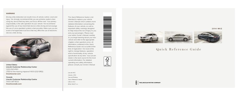 Lincoln 2014 MKZ User manual