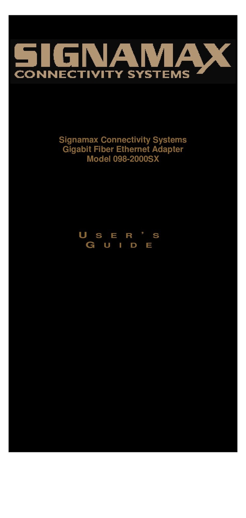 SignaMax 098-2000SX user guide