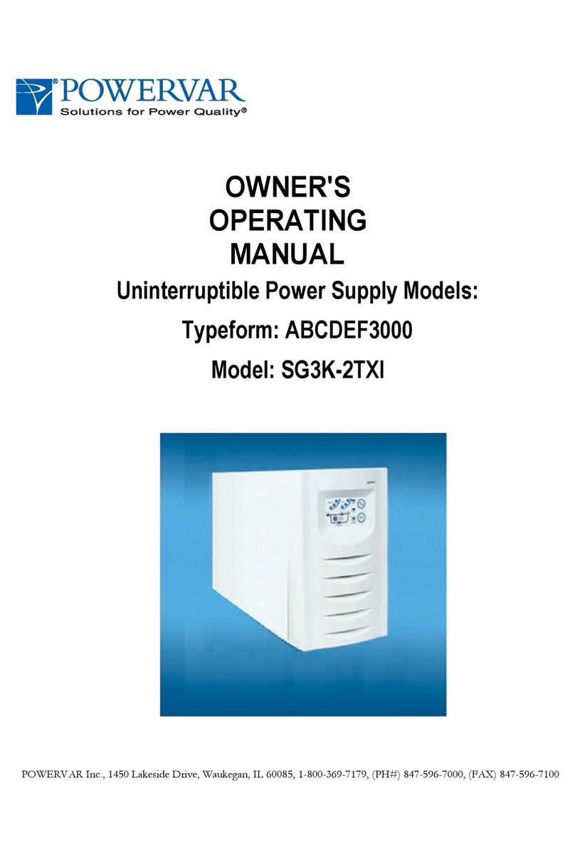 Powervar SG3K-2TXI Owner's operating manual