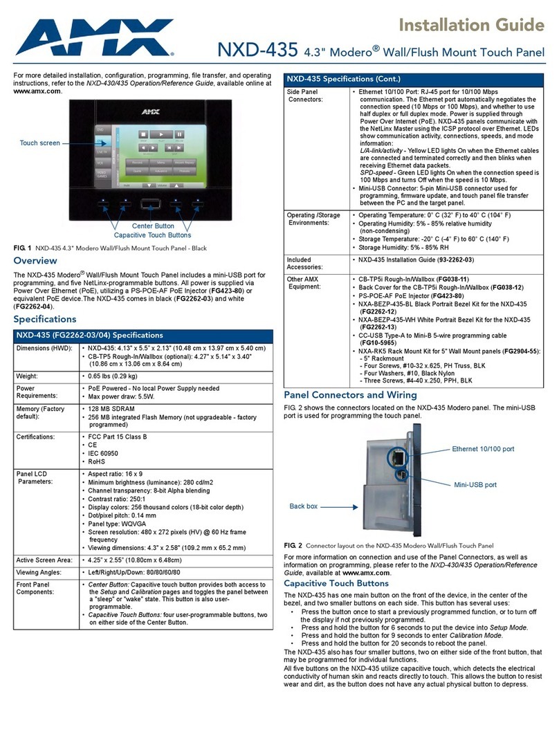 AMX NXD-435 installation guide AMX NXD-435 installation guide